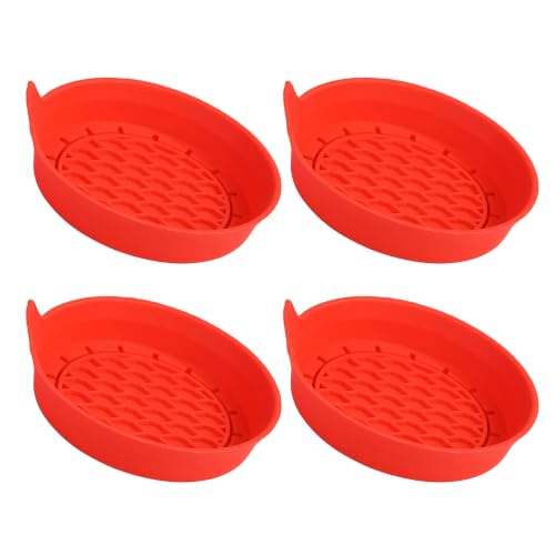 4PCS Car Cup Holder Coaster, Silicone Non-Slip Vehicle Cup Holder Insert Pads, Automotive Interior Insulation Drink Cup Mats Decor Accessories, Universal for SUV, Sedan, Truck (Red) - color: Red