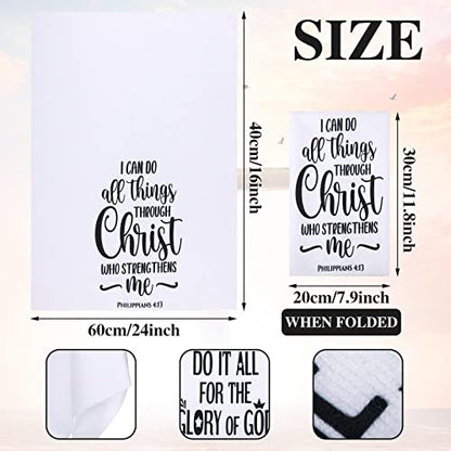 Funtery 4 Pcs Christian Dish Towels Bible Verse Kitchen Towels