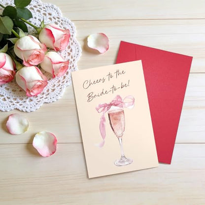 Ogeby Bridal Shower Card for Bride To Be, Funny Engagement Card for Her, Wedding Congratulations Cards Gift, Cheer To The Bride-to-be - color: #647