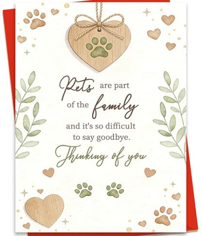 Pet Sympathy Card, Pet Loss Card for Dog Cat - color: BK-051