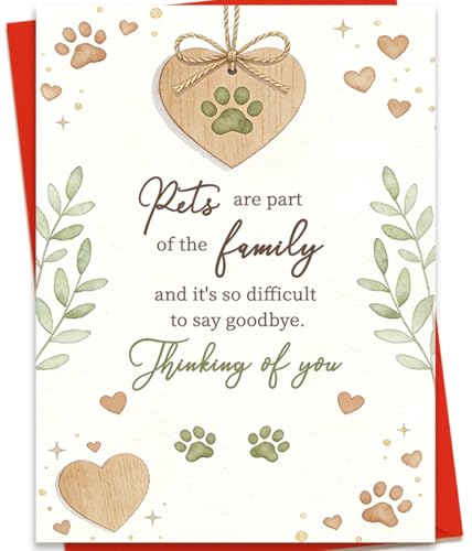 Pet Sympathy Card, Pet Loss Card for Dog Cat - color: BK-051