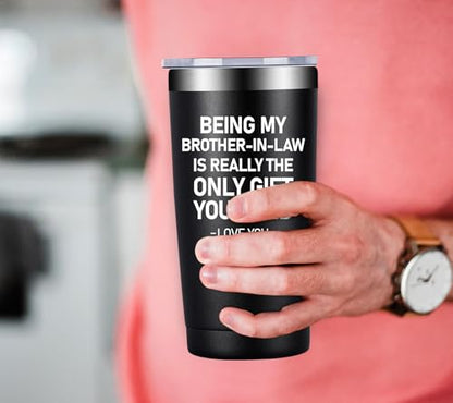 Fufandi Brother in Law Gifts - Christmas Gifts for Brother in Law - Birthday Fathers Day Gift for Brother in Laws - Tumbler Cup - color: Brother in law-Black