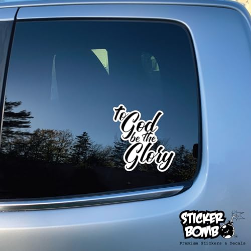 to God Be The Glory Prayer and Praise Decal - Sticker Bomb Vinyl Decal for Car Truck, Computer, Anywhere! Premium 6 Year Outdoor Vinyl (Black, 1)