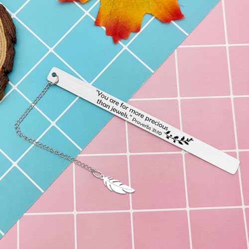 Bible Verse Metal Bookmark Gift Christian Book Marks for Women Men Inspirational Baptism Religious Confirmation Gifts First Communion Gifts Metal Christian Bookmark for Book Lovers Bookworms