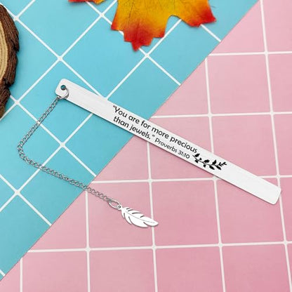 Bible Verse Metal Bookmark Gift Christian Book Marks for Women Men Inspirational Baptism Religious Confirmation Gifts First Communion Gifts Metal Christian Bookmark for Book Lovers Bookworms
