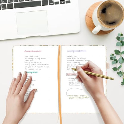 &And Per Se Dotted Journal Notebook, A5 Hardcover Aesthetic Dotted Notebook – 160 Pages 100gsm Thick Dot Grid Paper, 3 Sticker Sheets – Gift-Ready Journaling Kit for Women (Botanical Floral) - color: c.Botanical Floral, style: Dotted with Pattern