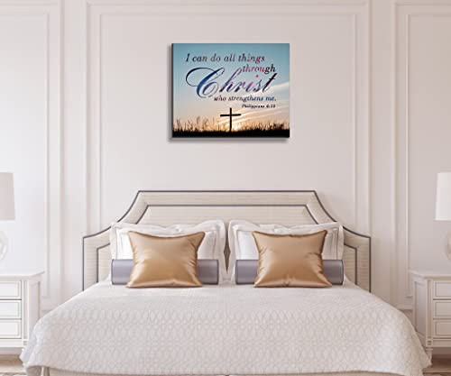 ”I can do all things through christ who strengthens me philippians 4:13. Christian Jesus Canvas Wall Art, Wall Inspirational Quotes Framed Artwork for Church Living Room Bedroom,11"*15"(29x38cm) - color: Bible5