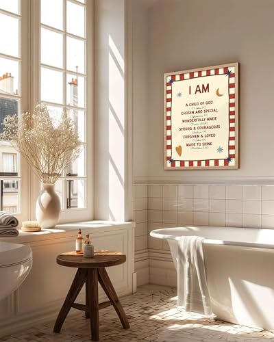 KensTro 16x20 Oak Framed I Am a Child of God Scripture Wall Art - color: I Am a Child of God-Framed, size: 20"L x 16"W