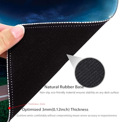 Professional Baseball Field at Night Mouse Pad, Stadium League Desk Mat - color: Baseball Field