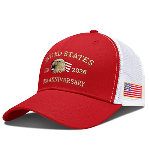 250th Anniversary USA Hat,Adjustable Embroidered Patriotic Baseball Cap,250 Year American Anniversary Merchandise for Unisex - color: C