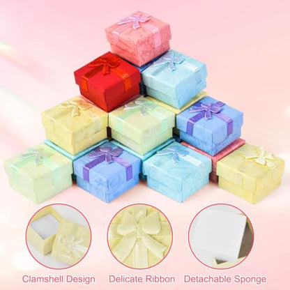 AQUEENLY 24 PCS Ring Boxes Mini Jewelry Gift Box for Ring Earring Pendant - size: 1 Count (Pack of 24)