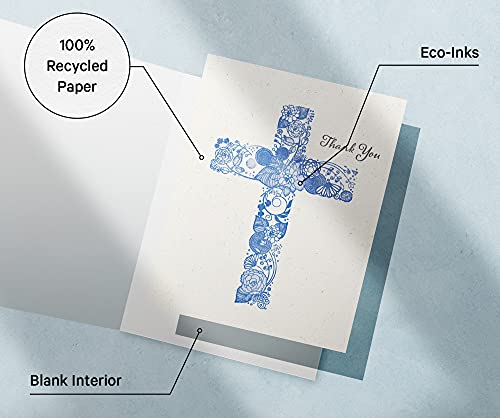 Twigs Paper Christian Cross Thank You Cards, 24 Blank Note Cards - color: Christian Cross Thank You, size: 24-Count