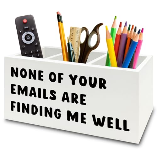 Funny Office Pen Pencil Holder Organizer for Desk, Sarcastic Gifts for Women Men, Funny Coworkers Gifts Wooden Box Sign for Home Office Desk Tabletop Decorations - color: colour18