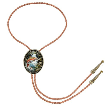 GelConnie Gothic Bolo Tie for Men Women 3D Art Western Cowboy Necktie - color: Fish Bolo Tie