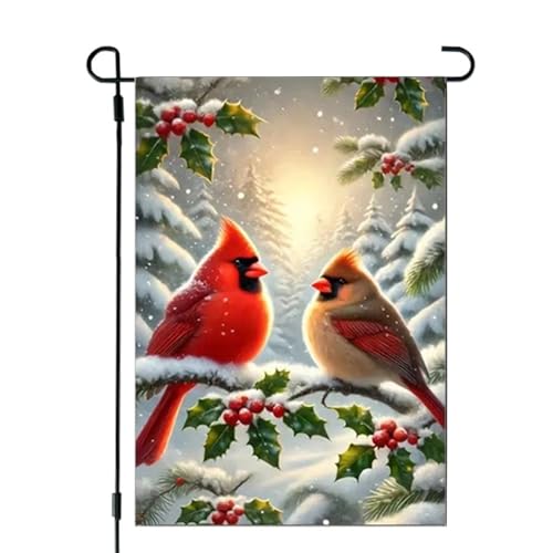 Winter Christmas Garden Flags 12x18 Double Sided Outside - color: Snow, size: 12x18 Inches