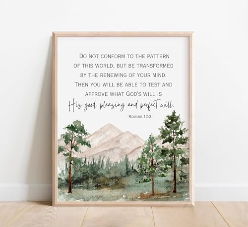 Romans 12:2, Do Not Conform to the Pattern of This World, Bible Verse Christian Poster Idea Scripture Print Watercolor Landscape Romans 12:2 Do Not Conform to the Pattern of This World