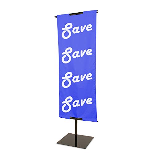 Classic Economy Adjustable Floor Banner Stand, Black 48" to 92"
