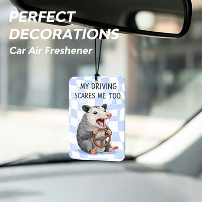 Funny Car Air Freshener 4 Pack,Animal Hanging Air Fresheners with Possum,Cat,Dog & Capybara - color: Animals