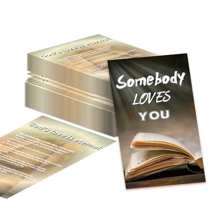 200 Pcs Christian Inspirational Cards Somebody Loves You – Double-Sided Bible Verse Encouragement Cards, Religious Faith Cards for Gifts, Church Outreach, Daily Devotion