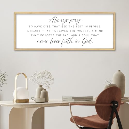 YWMZYKJGS Always Pray Wall Decor To Have Eyes That See Sign, 32"×12", Wood - color: Always pray (Wood), size: 32"L x 12"W