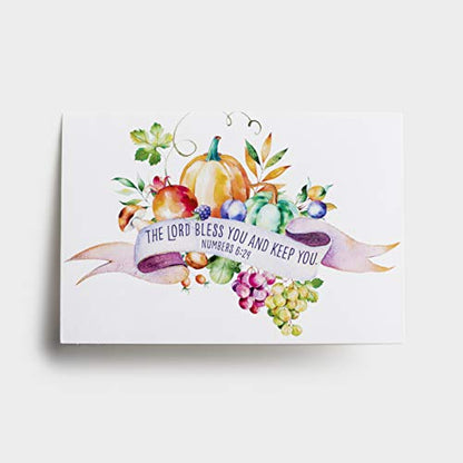 DaySpring - Thanksgiving Blessings – 8 Fall Design Assortment with Scripture – 24 Thanksgiving Boxed Cards & Envelopes (70927)