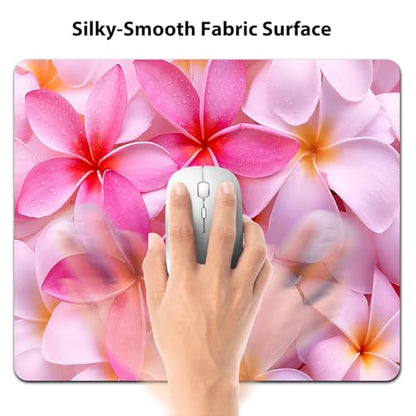 Tropical Flowers Bliss Mouse Pad, Hot Pink Exotic Hawaii Floral Desk Mat - color: Cute Colorful Art Rec20