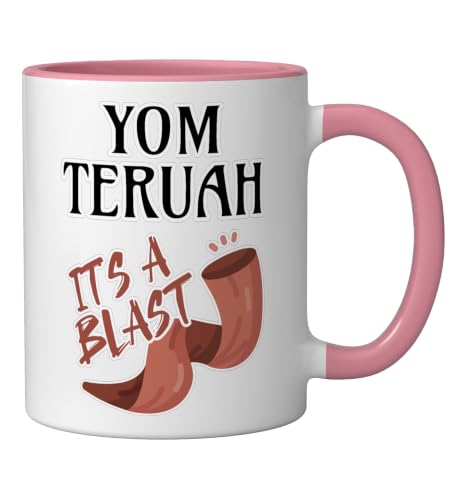 Yom Teruah It's a Bang Ceramic Mug, Pink/White - color: Pink/White, size: 11 Ounces