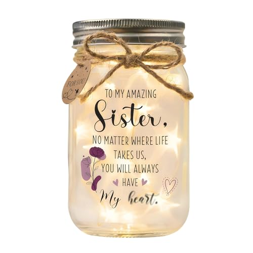 Solmay Sister Birthday Gifts, Birthday Gifts for Sister Adult Keepsake Jar - color: Sister