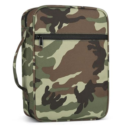 Bible Cover with Durable Handle, Carrying Book Case Church Bag Bible, Protective with Zippered Pocket, Bible Study Accessories Supplies, Book Protector for Book Lovers, Camouflage - color: Camouflage