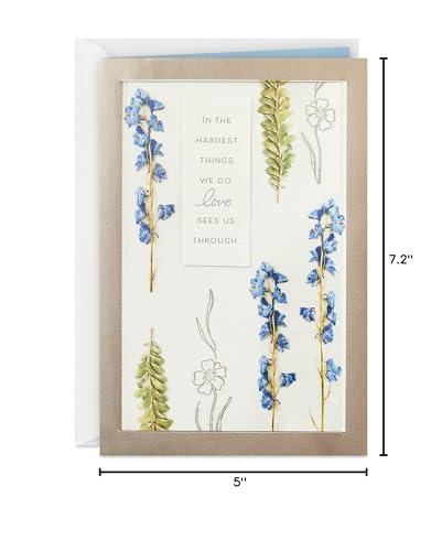 Hallmark Sympathy Card, Love Sees Us Through, Single With Envelope - color: Love Sees Us Through