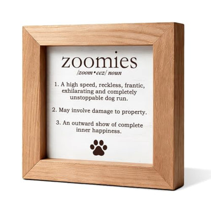 Zoomies Dog Definition Wooden Sign, Farmhouse Pet Wall Decor - color: zoomies47