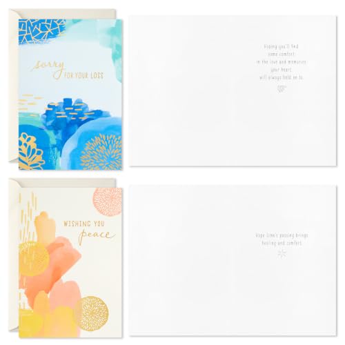 Hallmark Bulk Sympathy Cards, Assorted 16-Pack (Abstract Watercolor)