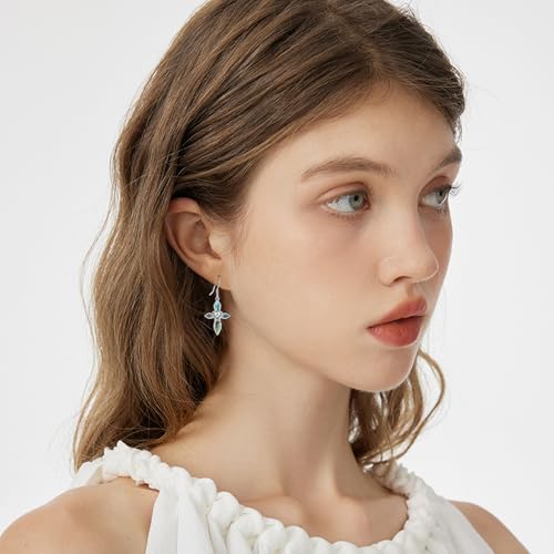 Mountain Mustard Seed Earrings for Women 925 Sterling Silver Lotus/Cross Dangle Drop Earring Christian Jewelry Outdoor Birthday Graduation Gifts - style: Mustard Seed