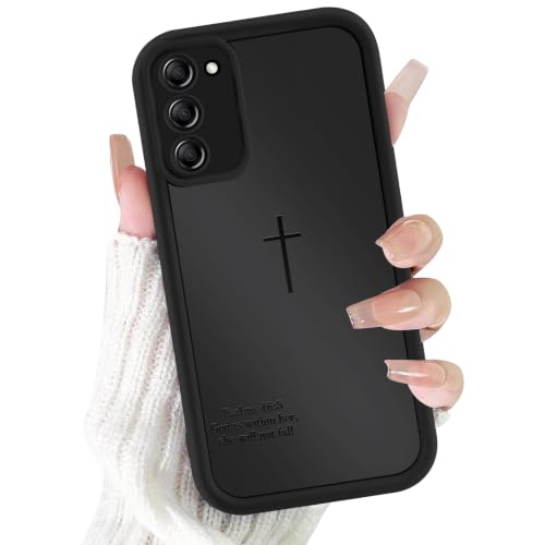 Jesus Phone Case for Samsung Galaxy S20 FE (4G/5G), Aesthetic Christian Bible Verse Cross Pattern,Trendy Design for Women Girls Men,Shockproof Soft Silicone Cover for Samsung S20 FE 6.5",Black - color: Black, size: Samsung Galaxy S20 FE (4G/5G)