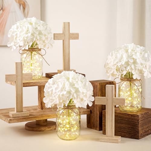 Wavwavw 37 Pcs Baptism Centerpieces for Table, Hydrangea - style: Hydrangea