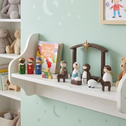 AOMOONOA Small Nativity Set for Kids, 12Pcs Cute Resin Nativity Figurines - color: Mixed Color