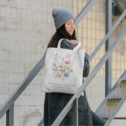 FBB Christian What's the Best that Could Happen Inspirational Tote Bag - color: Psalm 61:2