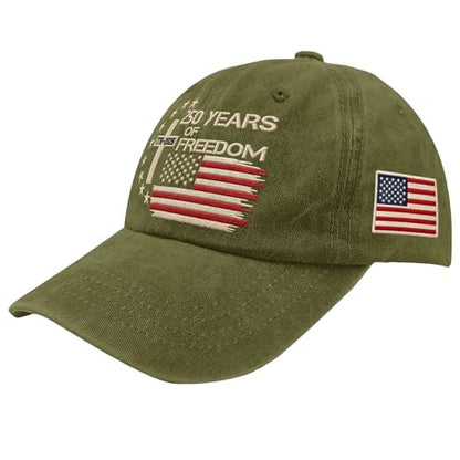 US 250th Anniversary Hat, Patriotic Embroidered Cap, 1776-2026 Freedom Celebration, 250 Years American History Gift Patriots - color: Army Green