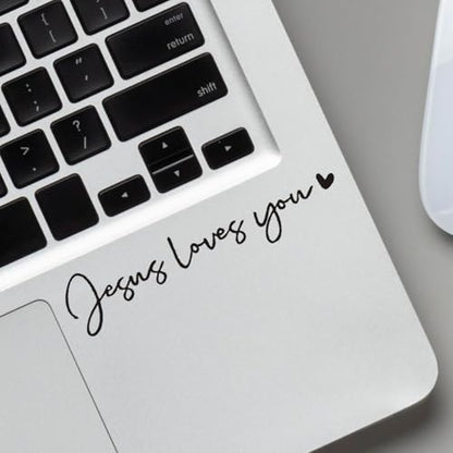 3X Jesus Loves You Christian Mirror Stickers Decals for Car Rearview(Black) - color: Black Jesus Loves You