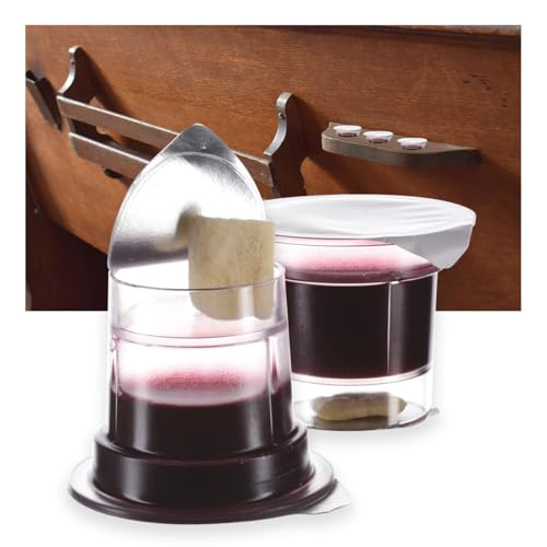 Simply Prefilled Communion Cups with Bread, 600 Count – 100% Concord Grape Juice & Unleavened Bread, Dual-Compartment Design, Tray & Pew Seatback Compatible - size: 600 - Box
