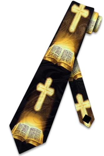 Bible Ties Mens Cross Necktie for Men Religious Tie Christian Neckties