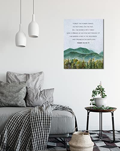Govivo Do Not Dwell On The Past - Isaiah 43: 18-19 Bible Verse - Christian Wall Art - Minimalist Watercolor Religious Scriptures Wall Decor - Farmhouse Decor - 24x30 unframed poster - size: 30"L x 24"W