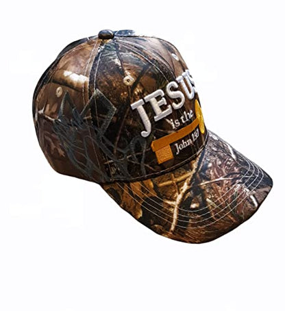 Black Duck Brand 3D Jesus is The Key Embroidered Jesus Christian Ball Cap - color: Camo