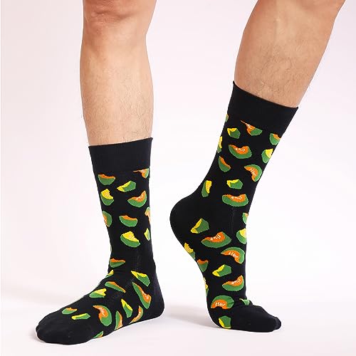 Men's Colorful Striped Dress Socks, 5-Pack Cotton, Sock Size 10-13 - color: Novelty Pattern Mix