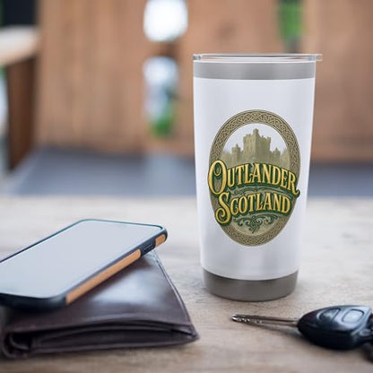 Outlander Scotland Celtic Script Stainless Steel Insulated Tumbler - color: White