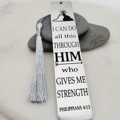 Christian Psalm Bookmarks, Bible Verse Gifts, Metal Bookmarks (Philippians 4:13 Bookmark Gifts) - color: Philippians 4:13 Bookmark Gifts