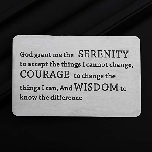 TGBJE Inspirational Wallet Card Inspirational Christian Bible Verse Gift Religious Gift Serenity Prayer Gift God Grant Me The Serenity to Accept The Things Gift - color: SERENITY Wallet Card