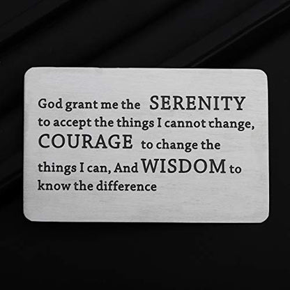 TGBJE Inspirational Wallet Card Inspirational Christian Bible Verse Gift Religious Gift Serenity Prayer Gift God Grant Me The Serenity to Accept The Things Gift - color: SERENITY Wallet Card