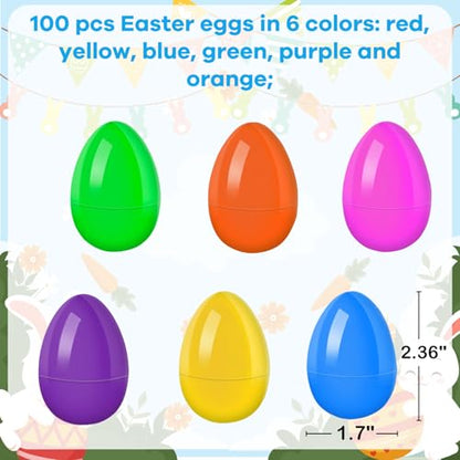 GOAUS Easter Eggs Fillers Party Favors for Kids 220 pcs, Small Toys Prizes with 100 Surprise Eggs for Filling, Goodie Bags Stuffers - style: 220 toys &100 eggs