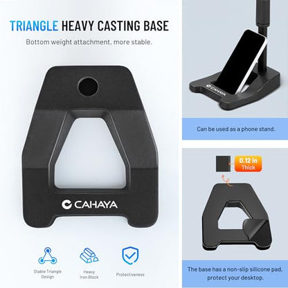 CAHAYA Mic Stand Desk Adjustable Metal Boom Arm Desktop Microphone Mount
